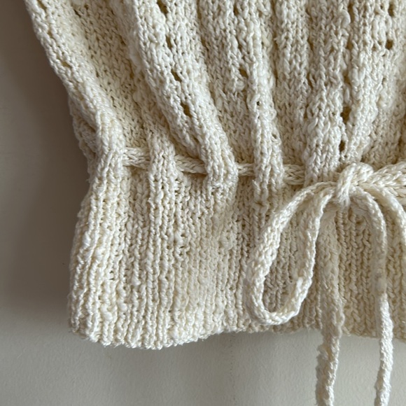 Sweet Vintage Off White Hand Crochet Sweater Vest Size Small - Picture 8 of 13